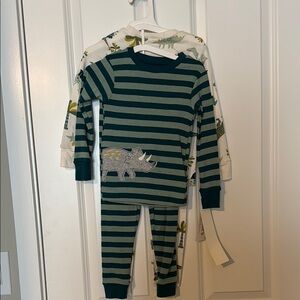 Carters Toddlers boy 4pc snug fit cotton long sleeve strip dinosaur pj set